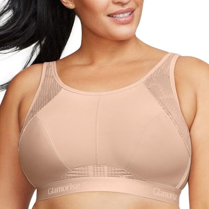 Glamorise womens No-sweat Mesh Sports Bra Wirefree 1068 Sports Bra pack of 1 - Image 1