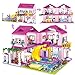 HSANHE Pink Girls Summer Villa Friends Building Set Compatible with Friends Construction Educational Toy for Kids Age 812 and Up 1018 PCS - Image 3