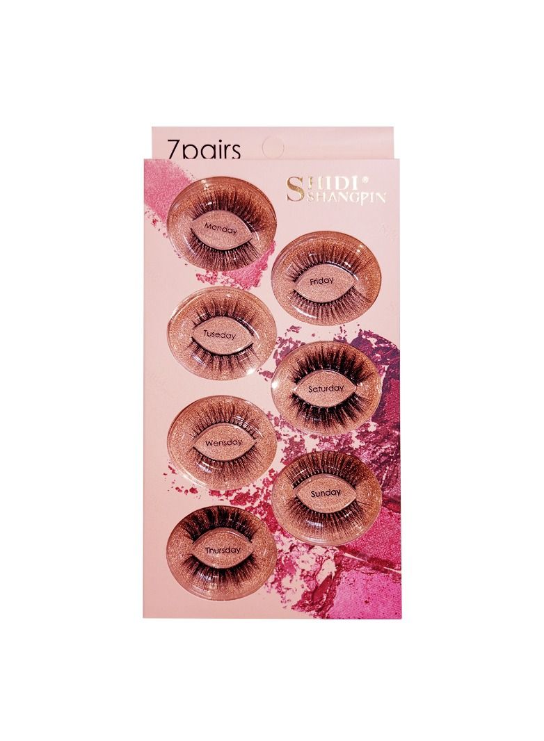 BP SHIDISHANGPIN 7 pairs False Eyelashes 3D Mink Lashes Natural Lashes Long Eyelash Extensions Soft Faux Mink Eyelashes Non Magnetic - Image 3