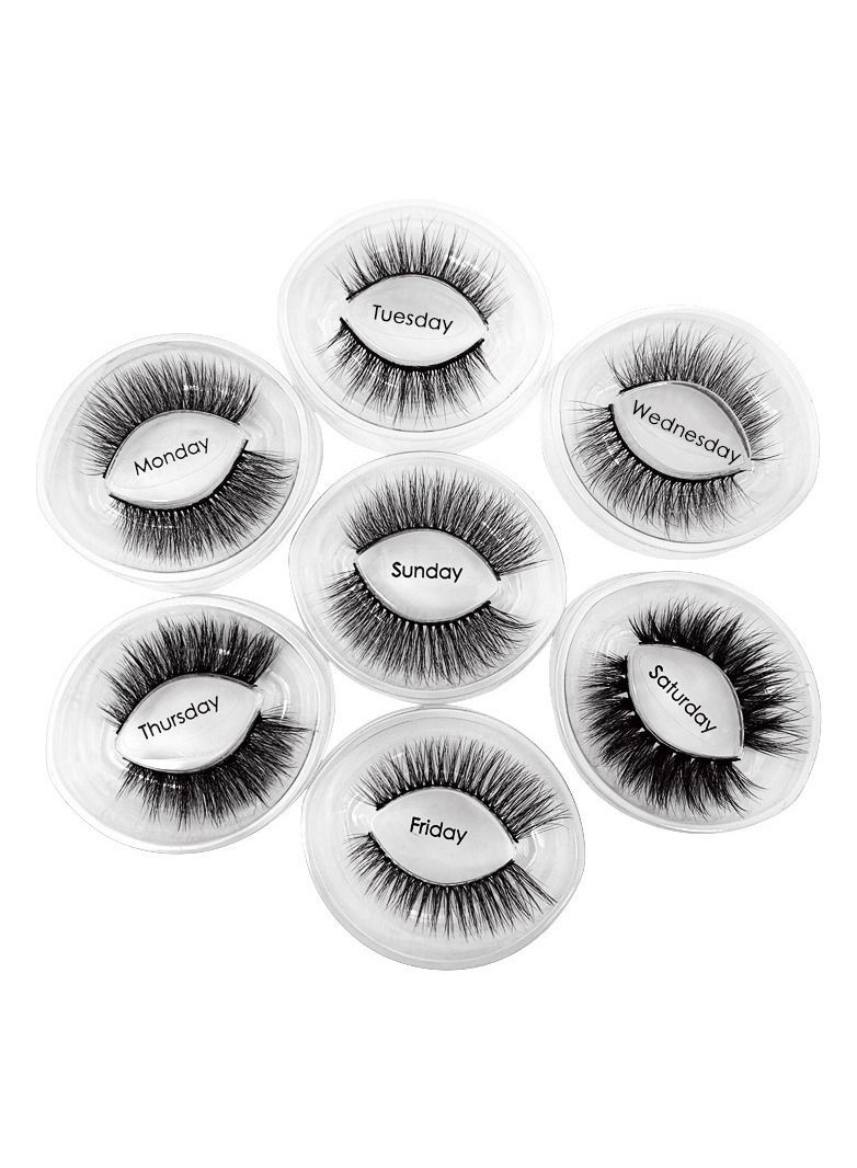 BP SHIDISHANGPIN 7 pairs False Eyelashes 3D Mink Lashes Natural Lashes Long Eyelash Extensions Soft Faux Mink Eyelashes Non Magnetic - Image 2