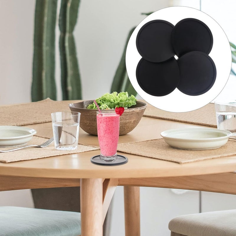 klarako 4pcs Silicone Coaster Nativity Decor Tea Cup Round Coasters Farmhouse Coasters Silicone placemat Silicone Cup Pads Desktop Decor Silicone Cup Mats Household Silica Gel Tea Coaster - Image 4