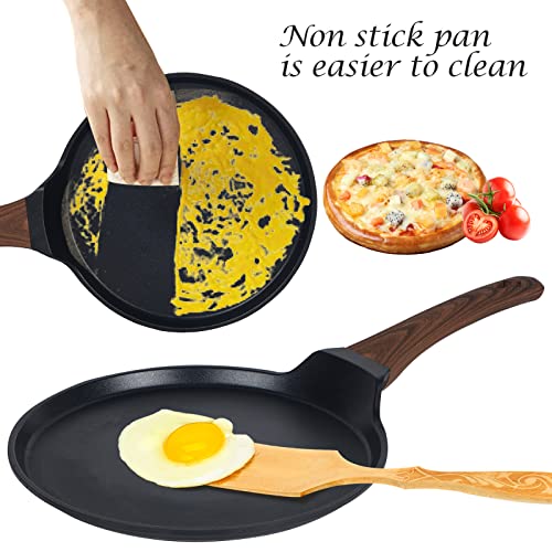 Vinchef Nonstick Crepe Pan, 11inch Skillet Pan for Dosa Tawa Omelette Tortillas Crispy Pancake, Griddle Pancake Pan, PFOA FREE and Induction Compatible - Image 4