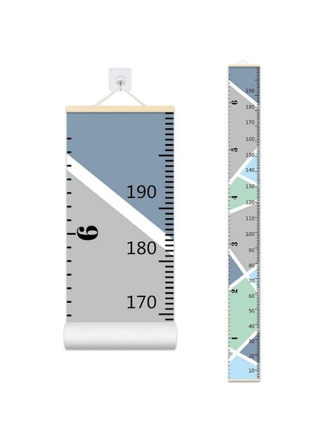 LoveNite Baby Growth Chart Height Wall Chart For Kids 79 X 7.9In Wooden Frame Canvas Measurement Hanging Ruler For Child’S Room Decoration (Grey) - Image 1
