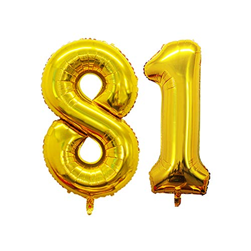 GOER Number 18 Balloons for 18th Birthday Sweet 18 Party Decorations42 Inch Jumbo Foil Helium 81 Balloons for 81st Birthday Party Decoration Gold - Image 5