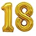 GOER Number 18 Balloons for 18th Birthday Sweet 18 Party Decorations42 Inch Jumbo Foil Helium 81 Balloons for 81st Birthday Party Decoration Gold - Image 2