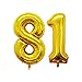 GOER Number 18 Balloons for 18th Birthday Sweet 18 Party Decorations42 Inch Jumbo Foil Helium 81 Balloons for 81st Birthday Party Decoration Gold - Image 4