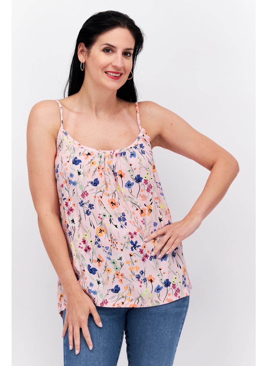 Women Crew Neck Sleeveless Floral Print Top, Pink Combo - pzsku/Z38424DD14D94F03E609FZ/45/_/1725379227/2226d7e4-8073-45df-bc04-0f6eaf871d4f