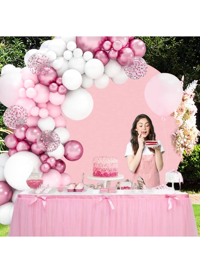 Pink and White Balloons Arch Kit – 102 Pieces Birthday Balloons with Pink White Balloons, Pastel Balloons for Baptism, Wedding, Baby Shower Decorations, Birthday Party - Image 3
