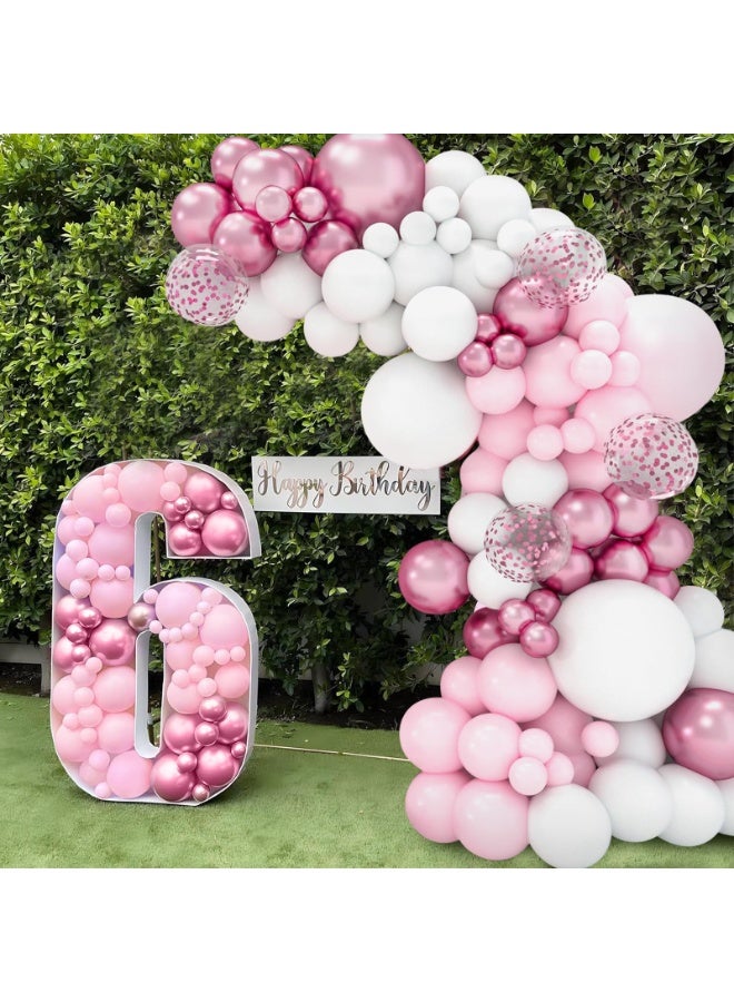 Pink and White Balloons Arch Kit – 102 Pieces Birthday Balloons with Pink White Balloons, Pastel Balloons for Baptism, Wedding, Baby Shower Decorations, Birthday Party - Image 5