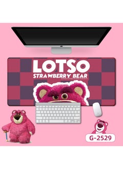 Long Strawberry Bear Mouse Mat Office Game Table Mat Prevention Mouse Hand Keyboard Mat Good Luck Rolling Table Mat-Color:400*900*3mm-Pattern:Strawberry Bear -1