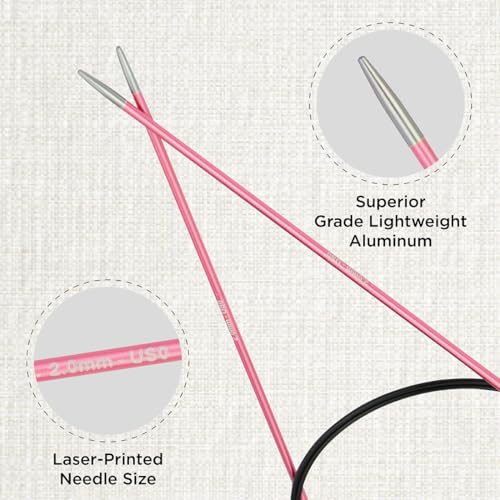 KnitPro Zing Fixed Circular Needles 24" (60cm) | US Size 0 (2mm) - Image 2