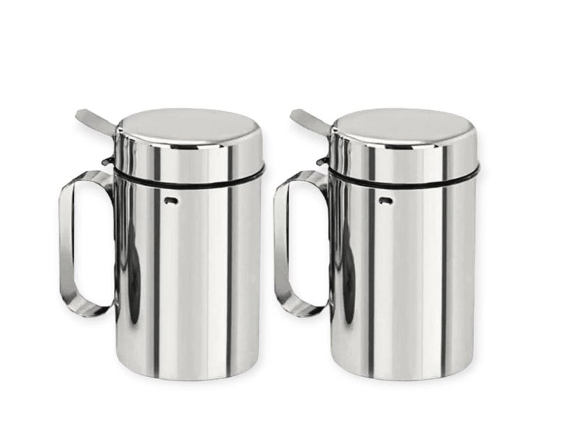 MILTLIFE Stainless Steel Oil Container for 1 Liter Pack of 2 Dust Leak Proof Oil Container Oil Pourer Oil Pot Oil Can Oil Bottle with Handle Pack of 21000ml Silver - Image 1