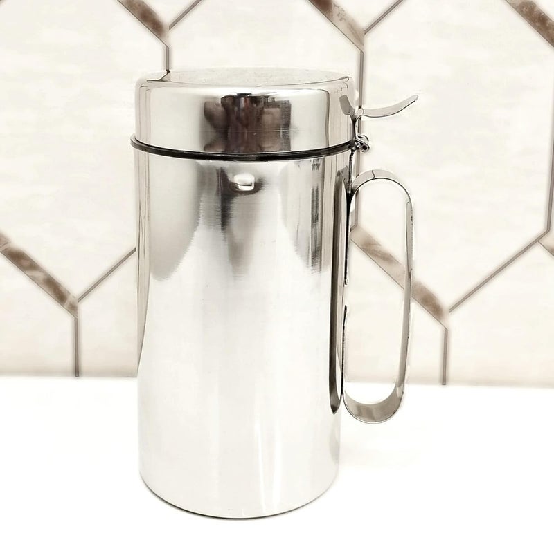 MILTLIFE Stainless Steel Oil Container for 1 Liter Pack of 2 Dust Leak Proof Oil Container Oil Pourer Oil Pot Oil Can Oil Bottle with Handle Pack of 21000ml Silver - Image 4