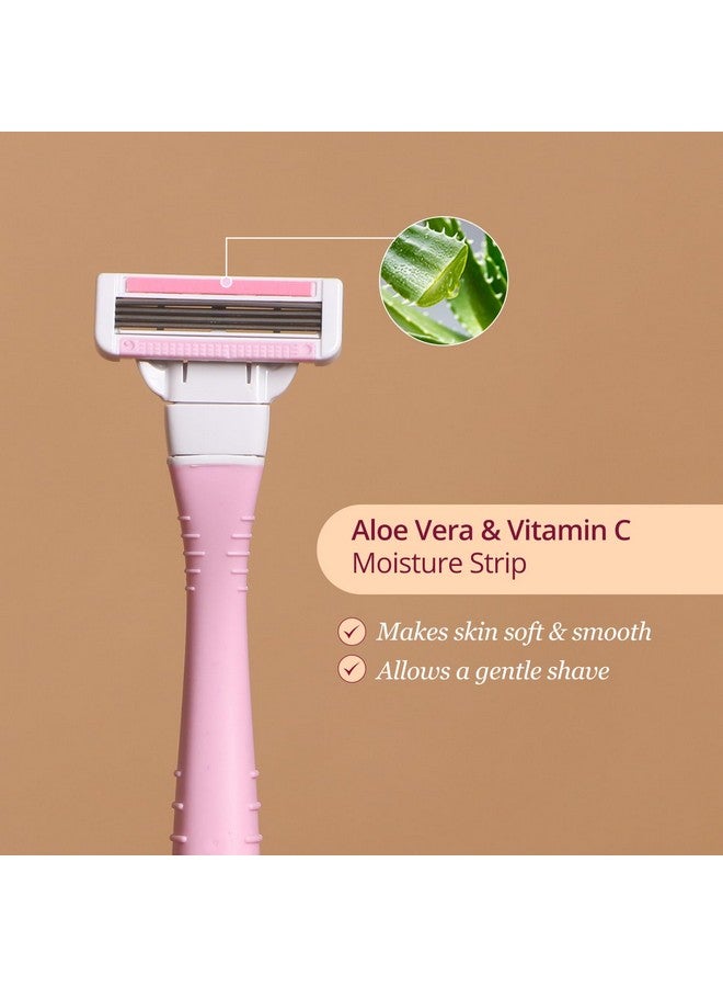 Carmesi Body Razor SkinSoft - Reusable - Pack of 1 | Aloe Vera & Vitamin C Moisture Strip For Smooth & Painless Hair Removal | Slip-Proof Rubber Grip | Soft & Silky Skin | Safe, Hygienic, & Economical