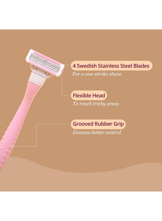 Carmesi Body Razor SkinSoft - Reusable - Pack of 1 | Aloe Vera & Vitamin C Moisture Strip For Smooth & Painless Hair Removal | Slip-Proof Rubber Grip | Soft & Silky Skin | Safe, Hygienic, & Economical