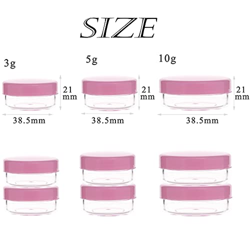 ZEJIA 10 Gram Sample Containers, 100 Count Cosmetic Containers with Lids, Refillable Empty Sample Jars, Small Plastic Containers with Lids (Pink) - Image 5