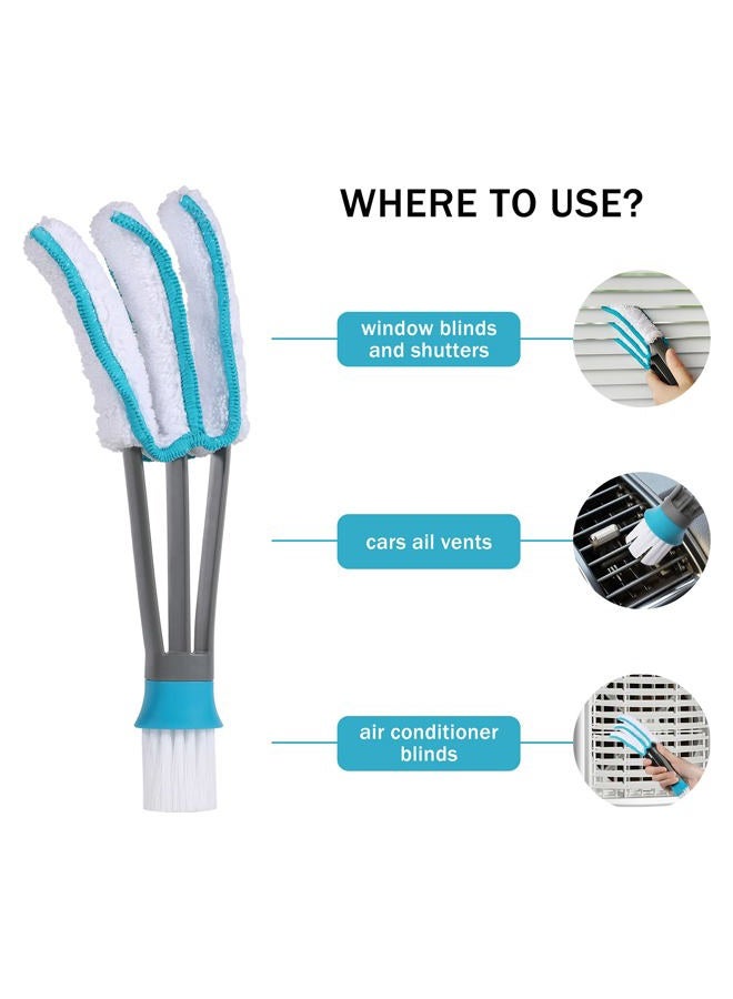 SetSail Blind Duster, Window Cleaner Duster Brush with 4 Microfiber Sleeves, Cleaning Tools for Vertical Blinds Air Conditioner Dust Ceiling Fans Jalousie Dust Collector - Image 4