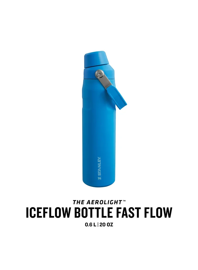 Stanley The Aerolight IceFlow Water Bottle Fast Flow 0.6L - Keeps 10 Hours Cold - Lightweight Insulated Water Bottles - Dishwasher Safe - Leakproof and Fast Flow Lid - BPA Free - Azure