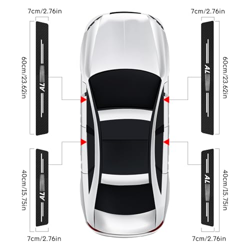 JCRNBU Car Door Sill Protector for Altima, Door Entry Guard, Reflective Carbon Fibre Leather Vinyl Car Threshold Stickers Decoration Scuff Plate Sticker Car Door Edge Guards Accessories (White) - Image 2