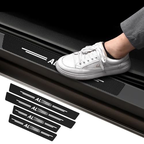 JCRNBU Car Door Sill Protector for Altima, Door Entry Guard, Reflective Carbon Fibre Leather Vinyl Car Threshold Stickers Decoration Scuff Plate Sticker Car Door Edge Guards Accessories (White) - Image 5
