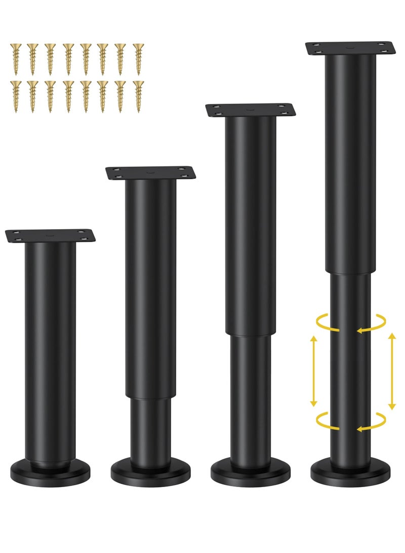 Adjustable Height Bed Support Legs, Sofa Legs Adjustable Height Replacement Support Leg, Metal Adjustable Furniture Legs, 7.08-12.2 inch for Bed/Sofa/Cabinet/Couch/Dresser/Table (4 Pcs) - Image 1
