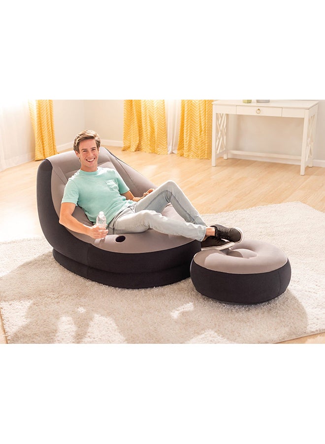 INTEX Ultra Lounge Inflatable Chair Grey/Black 102x137x79cm - Image 2