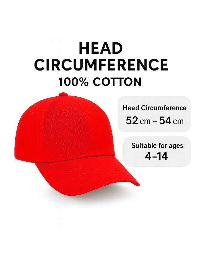 Kids Baseball Cap 100% Cotton Adjustable Hat for Boys and Girls – Soft Breathable Cap with Metal Buckle, Fits Head 52–54 cm (Ages 4–14) - Image 2