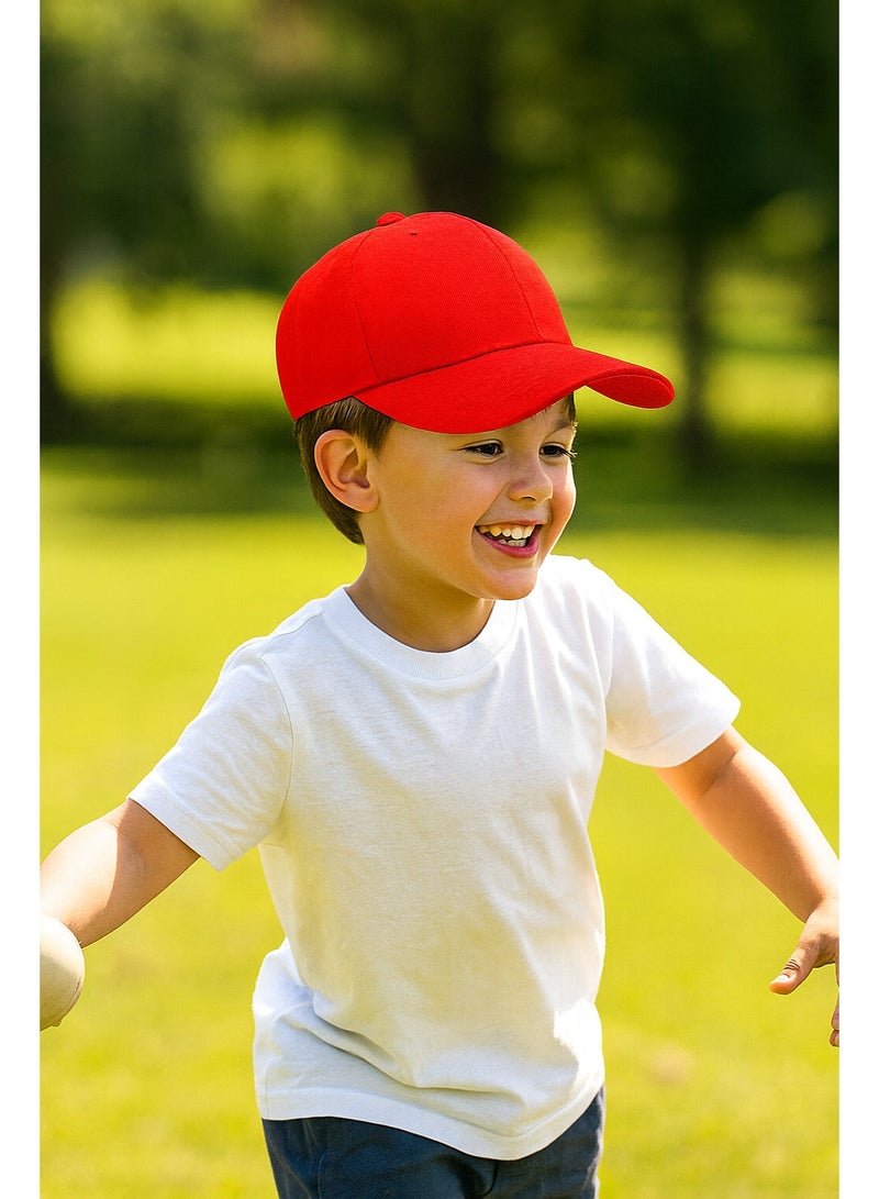 Kids Baseball Cap 100% Cotton Adjustable Hat for Boys and Girls – Soft Breathable Cap with Metal Buckle, Fits Head 52–54 cm (Ages 4–14) - Image 5