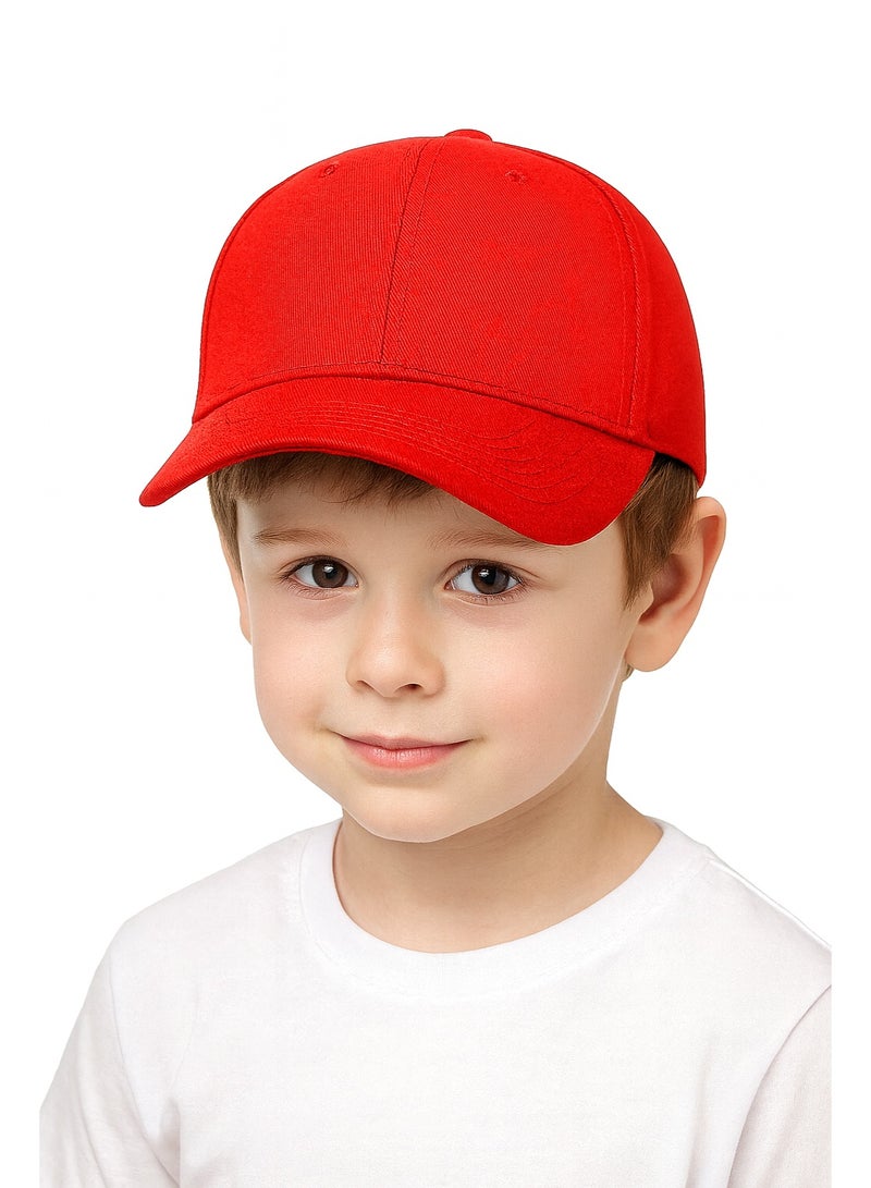 Kids Baseball Cap 100% Cotton Adjustable Hat for Boys and Girls – Soft Breathable Cap with Metal Buckle, Fits Head 52–54 cm (Ages 4–14) - Image 1
