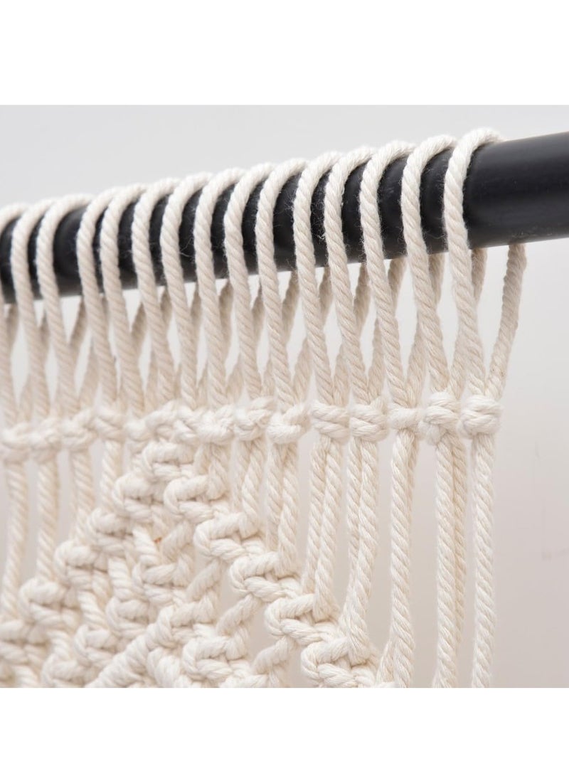 Excefore Boho Valance Macrame Curtains for Windows, Boho Macrame Textured Cotton Kitchen Curtain Wall Decor, Macrame Valance for Bedroom Livingroom Boho Decor Wall Hanging, 1 Panel 52" W x 21" L - Image 4