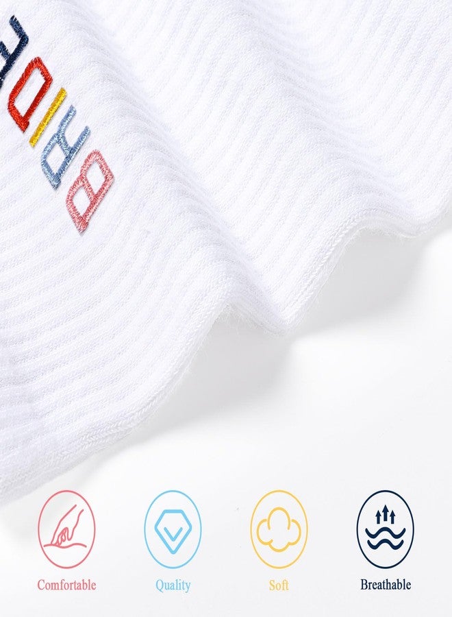 ايلير سايكل جوارب مطرزة للعروس من إيترسايكل، جوارب مطرزة ملونة رائعة للعروس، جوارب قطنية ناعمة للنساء، هدايا لحفلات توديع العزوبية، هدايا لحفلات الخطوبة والزفاف، هدايا لوصيفات العروس - Image 2