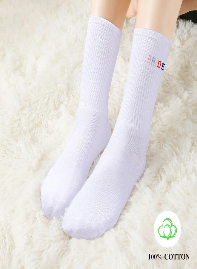 ايلير سايكل جوارب مطرزة للعروس من إيترسايكل، جوارب مطرزة ملونة رائعة للعروس، جوارب قطنية ناعمة للنساء، هدايا لحفلات توديع العزوبية، هدايا لحفلات الخطوبة والزفاف، هدايا لوصيفات العروس - Image 5