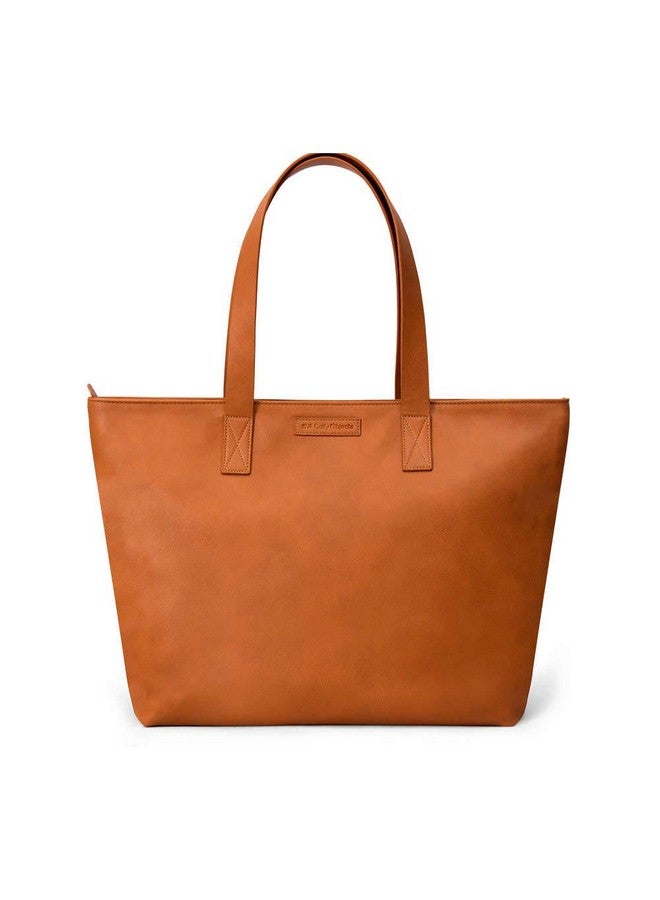 DailyObjects Women's Latest Tote Bag | Spacious, Stylish, Sturdy Vegan Leather Handbag with Zip closure and Laptop Compatibility | Handcrafted Ladies Shoulder Purse For Daily & Office Use - Tan - Image 1
