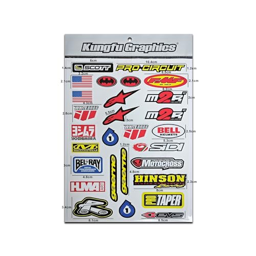 Kungfu Graphics Micro Sponsor Logo Racing Sticker Sheet Universal 72X 102 inch White - Image 1