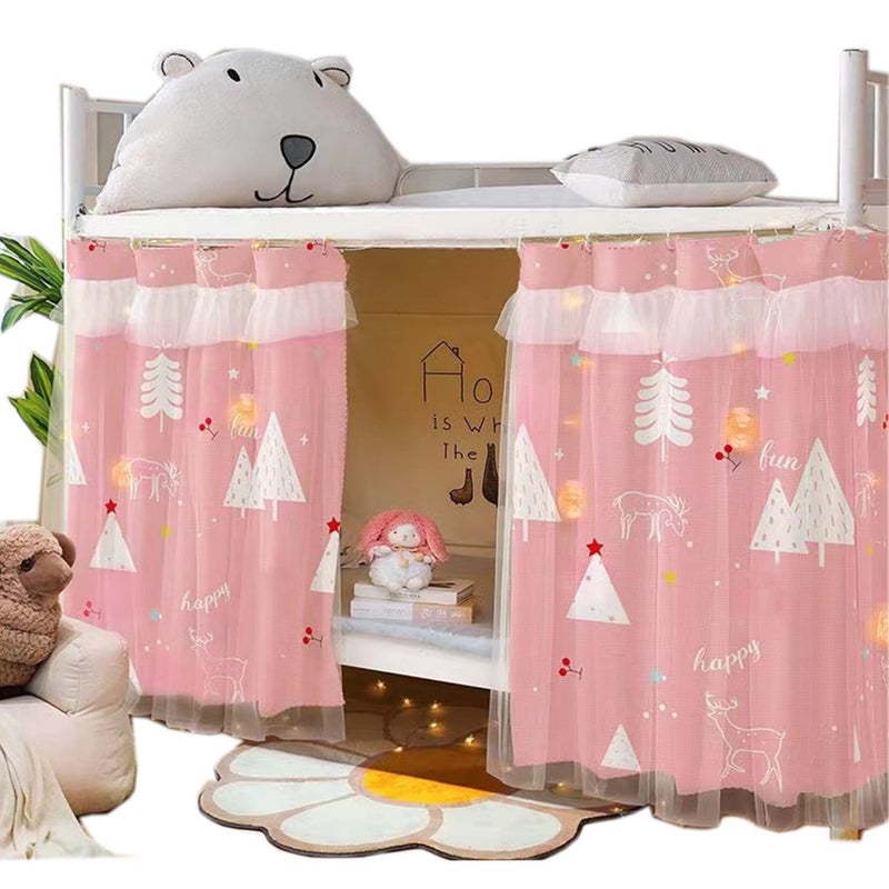 Qubanda Dorm Home Bunk Nets Bed Curtains Cloth Bed Canopy Blackout College Students Shading Nets Breathable Single Sleeper