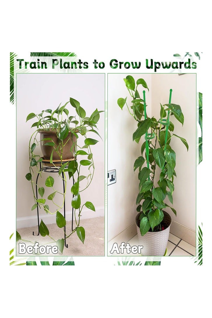 Plant Stakes, 18Inch & 11Inch Plant Support Sticks 16 Pcs  Adjustable Length Garden Pole with 16 Clips and 8 Links for Indoor Outdoor Garden Potted Rose Tomato Vegetables - Image 4