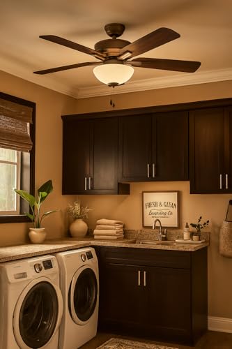 Hinkley Metro 52" LED Indoor Dual Mount Ceiling Fan with Light, Traditional Style, Reversible Wooden Fan Blades, Metallic Matte Bronze and Walnut, Remote Sold Separately - Image 3