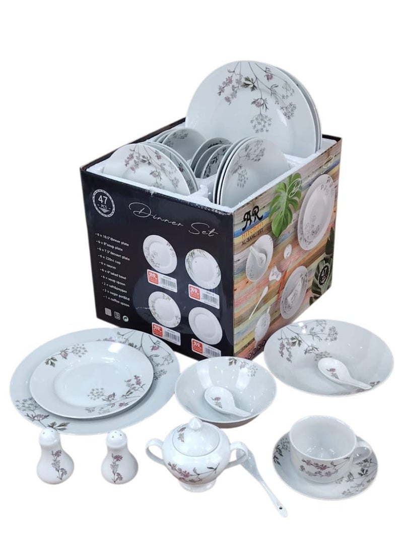 دانيا ✨ طقم سفرة فاخر لـ 6 أشخاص – 47 قطعة تضيف لمائدتك لمسة فاخرة ✨ - Image 3