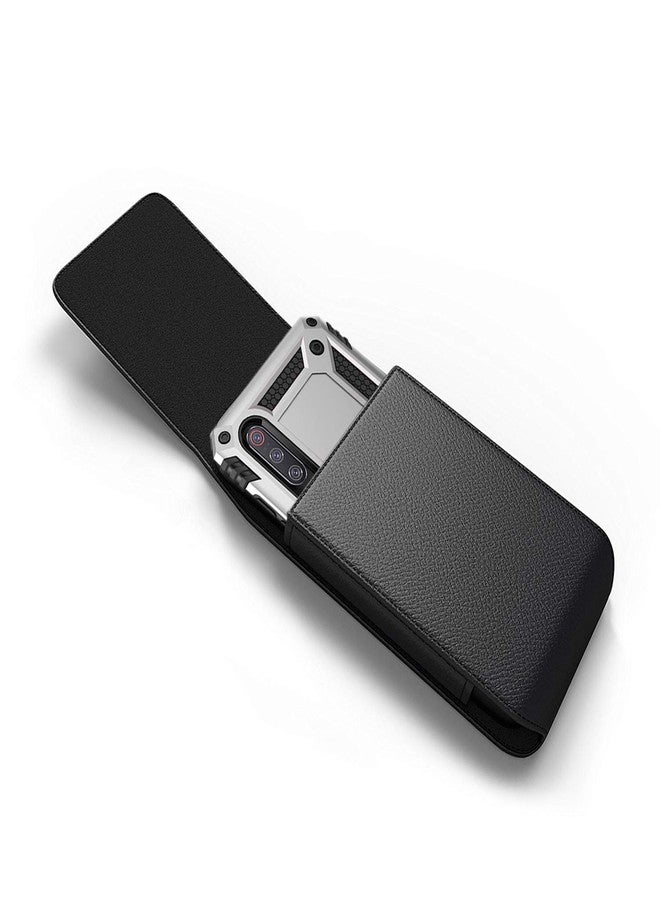 Reiko Mobile Vogue by Reiko Premium Eco-Friendly Leather Phone Pouch Belt Clip Holster Compatible with iPhone/Galaxy/Stylo/Android Phone with Protective Case on (Black-MV385, 6.6 x 3.5 x 0.7 in) - Image 5