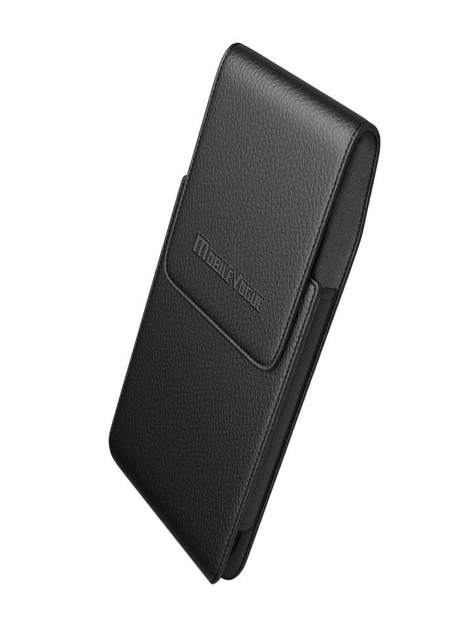Reiko Mobile Vogue by Reiko Premium Eco-Friendly Leather Phone Pouch Belt Clip Holster Compatible with iPhone/Galaxy/Stylo/Android Phone with Protective Case on (Black-MV385, 6.6 x 3.5 x 0.7 in) - Image 2