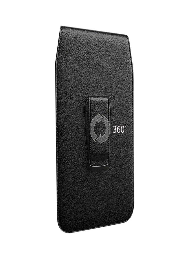 Reiko Mobile Vogue by Reiko Premium Eco-Friendly Leather Phone Pouch Belt Clip Holster Compatible with iPhone/Galaxy/Stylo/Android Phone with Protective Case on (Black-MV385, 6.6 x 3.5 x 0.7 in) - Image 4