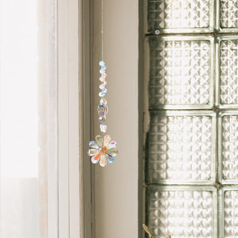 Crystal Sun Catcher Wind Chime for Windows – 30.8cm Rainbow Maker with Multi-Color Flower Prism, Outdoor Indoor Garden Hanging Ornament for Home Decoration - Image 5
