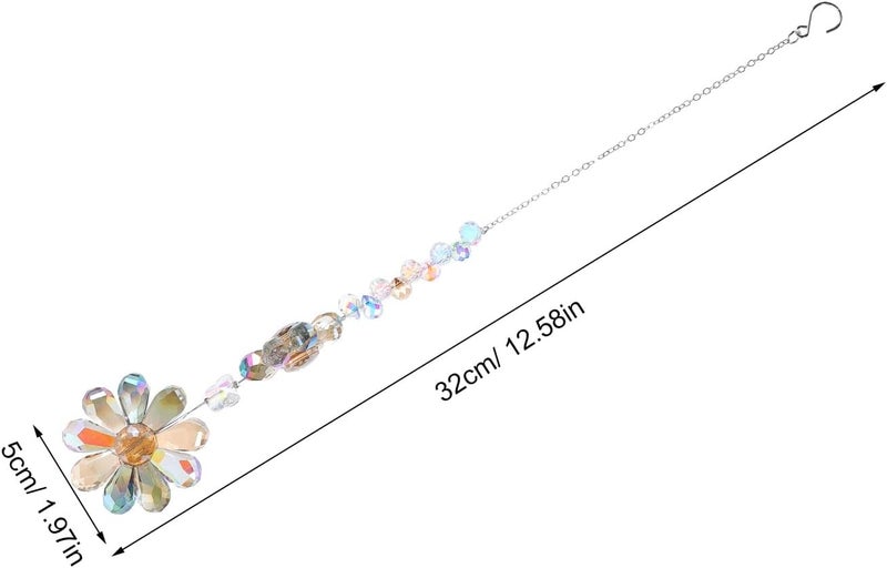 Crystal Sun Catcher Wind Chime for Windows – 30.8cm Rainbow Maker with Multi-Color Flower Prism, Outdoor Indoor Garden Hanging Ornament for Home Decoration - Image 2