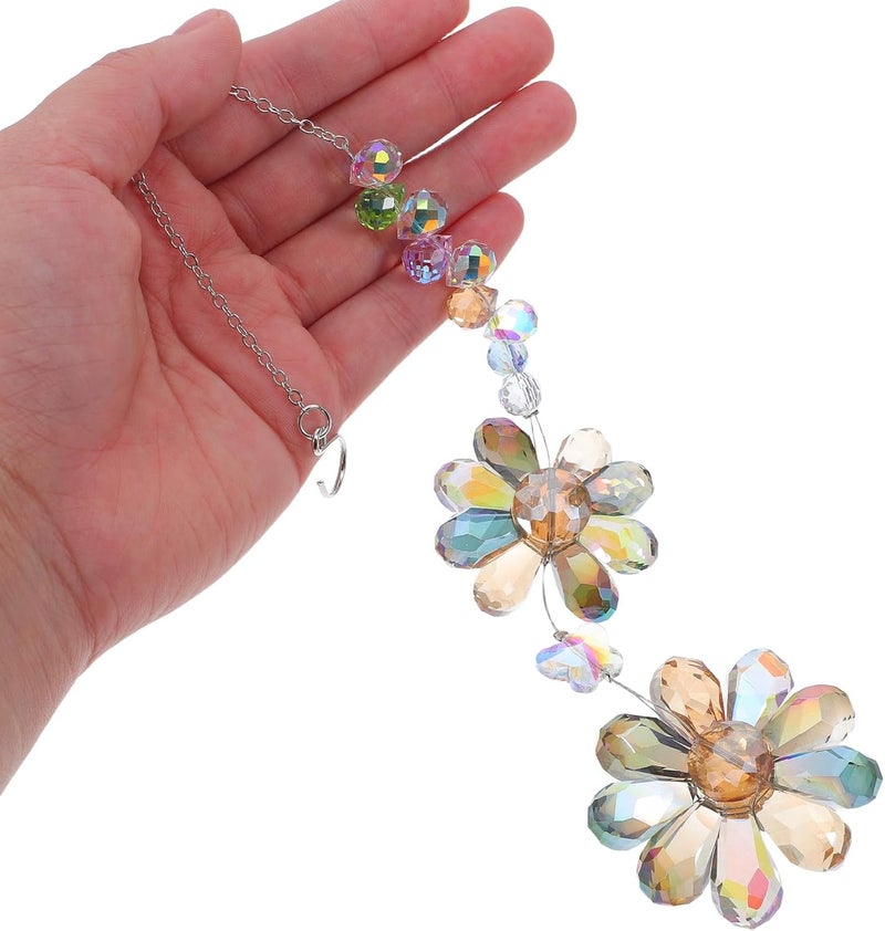 Crystal Sun Catcher Wind Chime for Windows – 30.8cm Rainbow Maker with Multi-Color Flower Prism, Outdoor Indoor Garden Hanging Ornament for Home Decoration - Image 4
