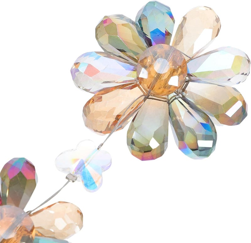 Crystal Sun Catcher Wind Chime for Windows – 30.8cm Rainbow Maker with Multi-Color Flower Prism, Outdoor Indoor Garden Hanging Ornament for Home Decoration - Image 3