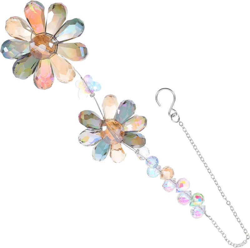 Crystal Sun Catcher Wind Chime for Windows – 30.8cm Rainbow Maker with Multi-Color Flower Prism, Outdoor Indoor Garden Hanging Ornament for Home Decoration - Image 1