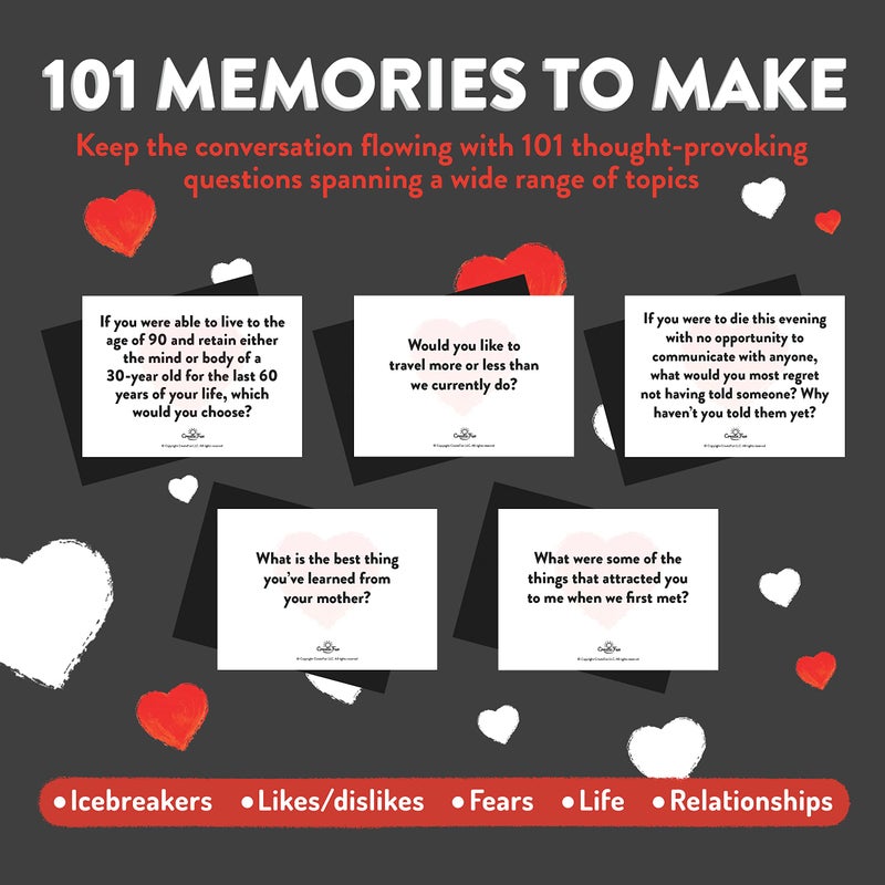 CreateFun Conversation Cards for Couples - 101 Couples Conversation Starter Cards - Conversation Starter and Question Cards for Engaging and Thought-Provoking Conversations with Your Loved One - Image 2