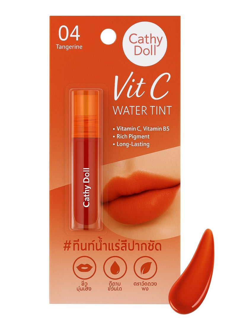 Cathy Doll Cathy Doll Tangerine Water Tint – Rich Pigment + Vitamins for Smooth, Hydrated Lips | Shade 04 for a Bold, Juicy Finish  - Image 1