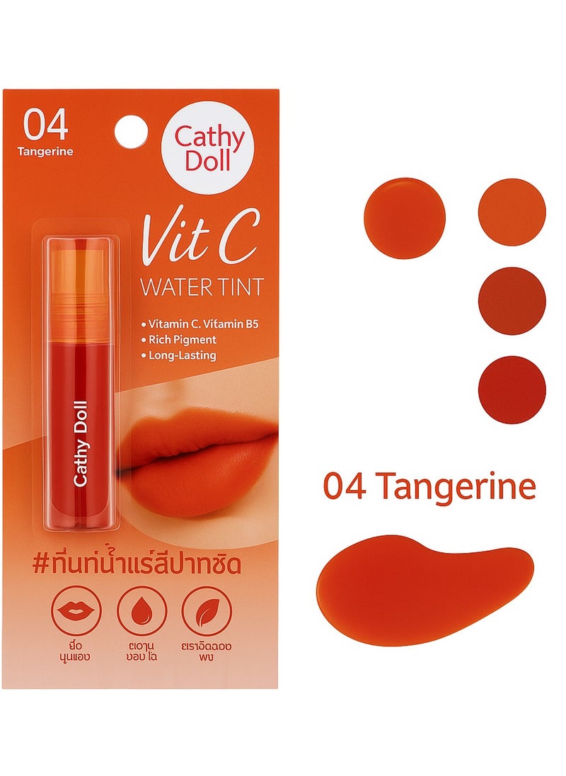 Cathy Doll Cathy Doll Tangerine Water Tint – Rich Pigment + Vitamins for Smooth, Hydrated Lips | Shade 04 for a Bold, Juicy Finish  - Image 2