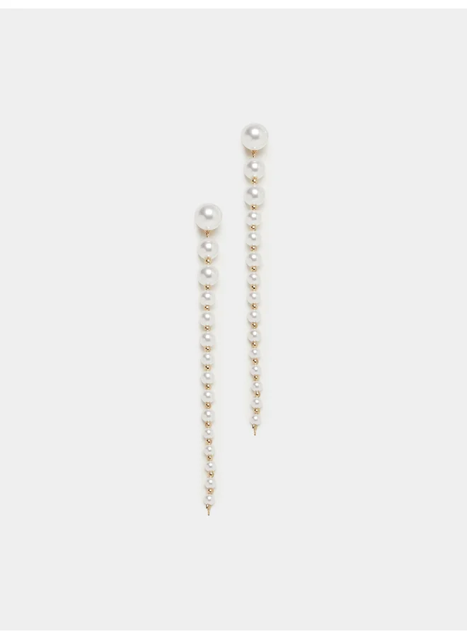 ستايلي Styli Multi Faux Pearl Detail Dangle Earrings